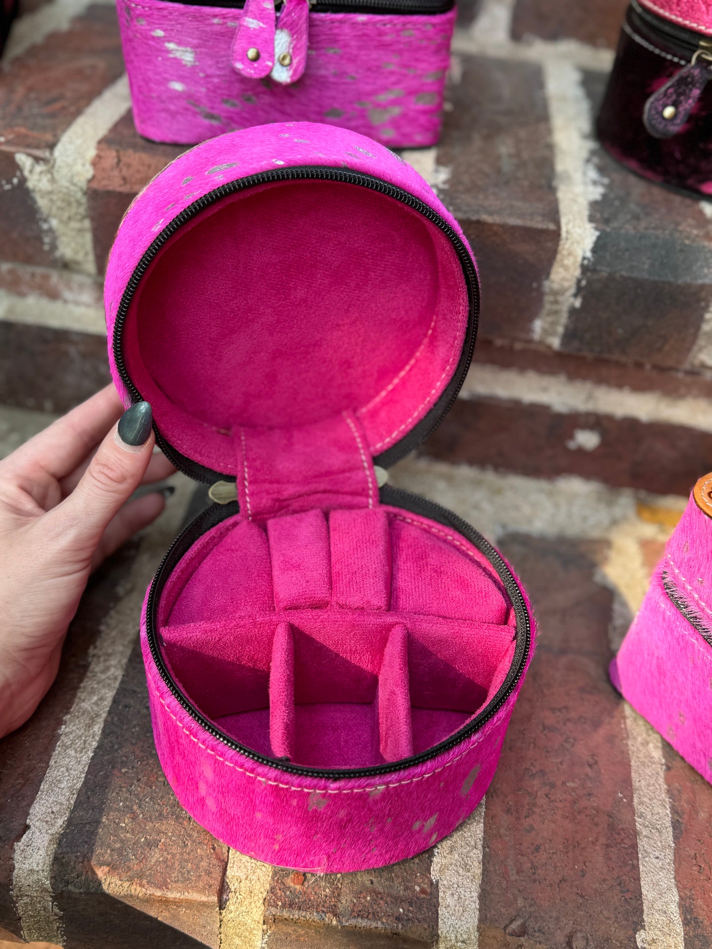 Pink Cowhide & Leather Travel Cases