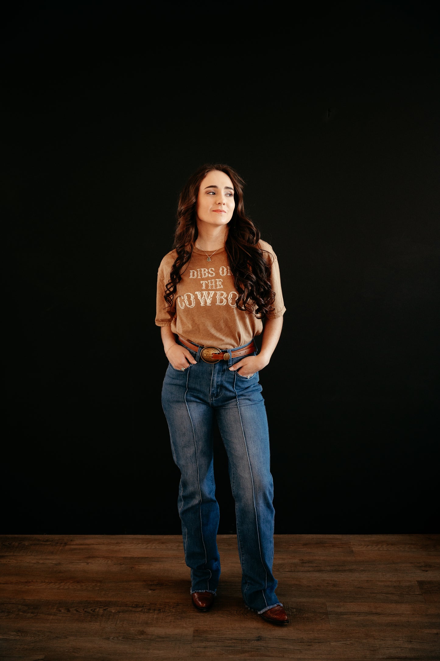 Dibs On the Cowboy Mineral Washed Graphic Top