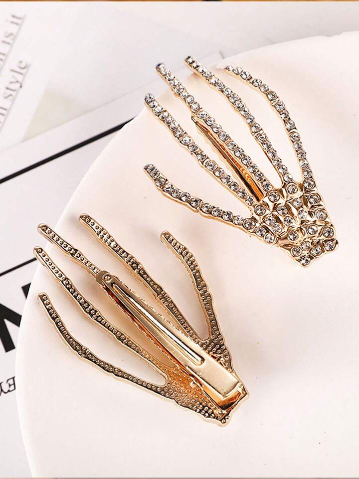 Rhinestone Skelaton Hair Clip