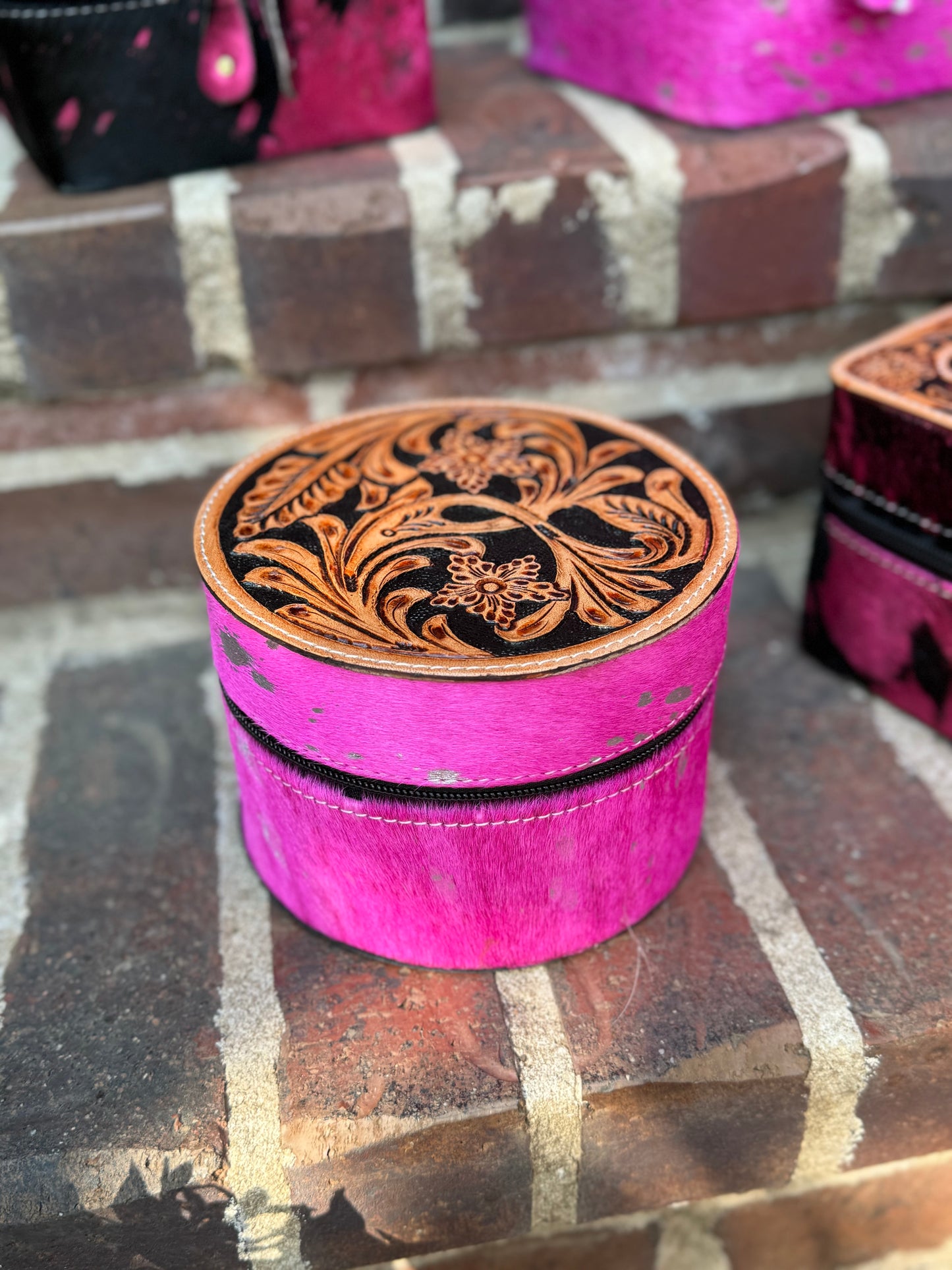 Pink Cowhide & Leather Travel Cases