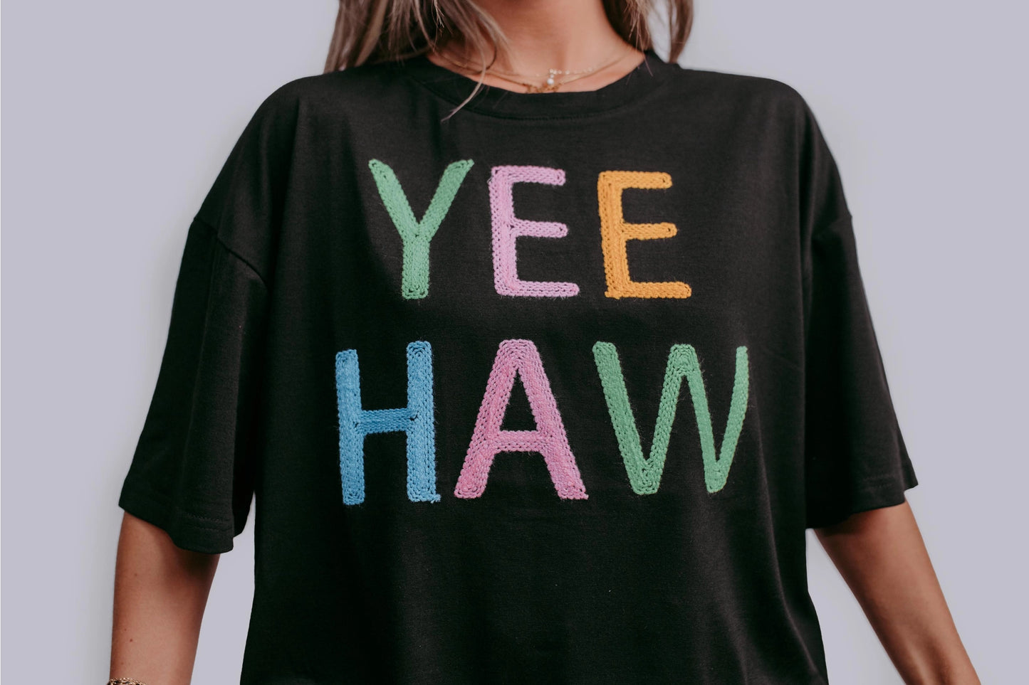 Yee Haw Embroidered Crop Top