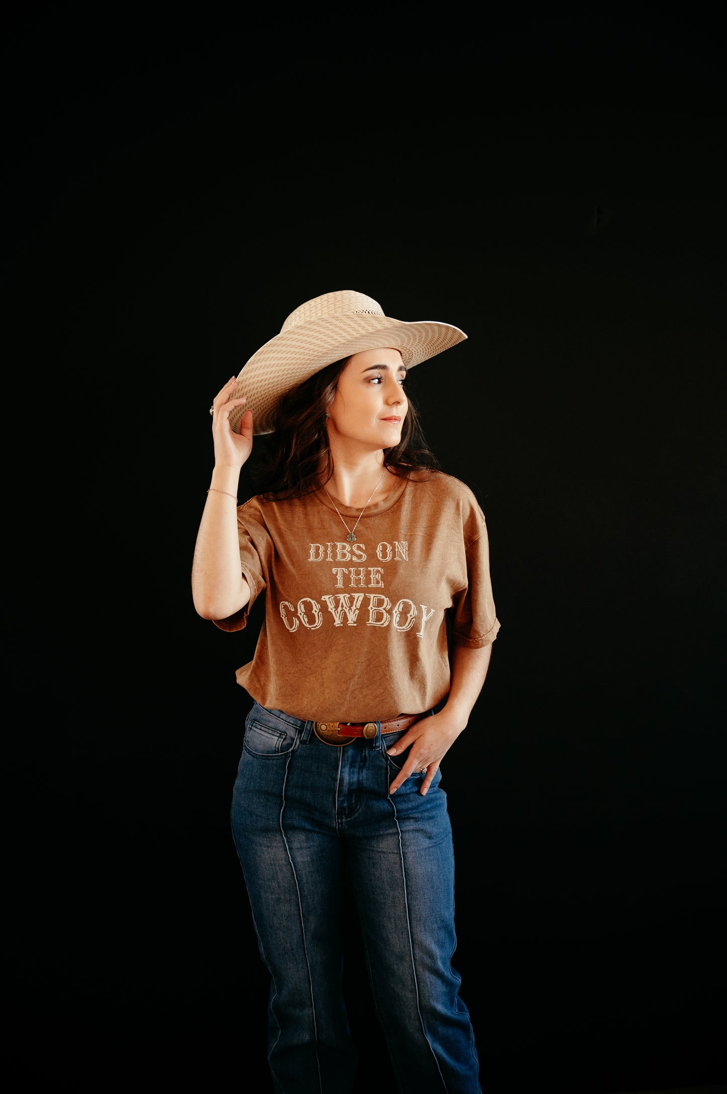 Dibs On the Cowboy Mineral Washed Graphic Top