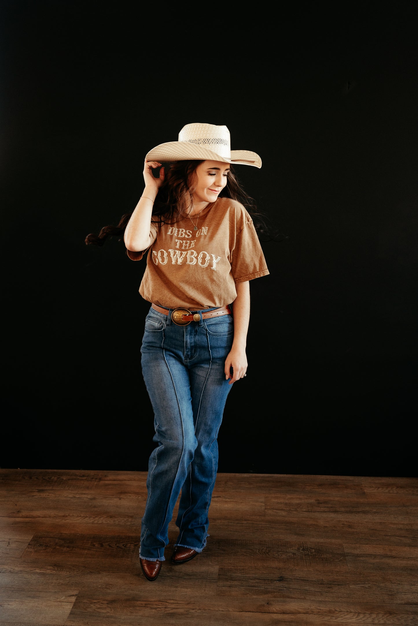 Dibs On the Cowboy Mineral Washed Graphic Top