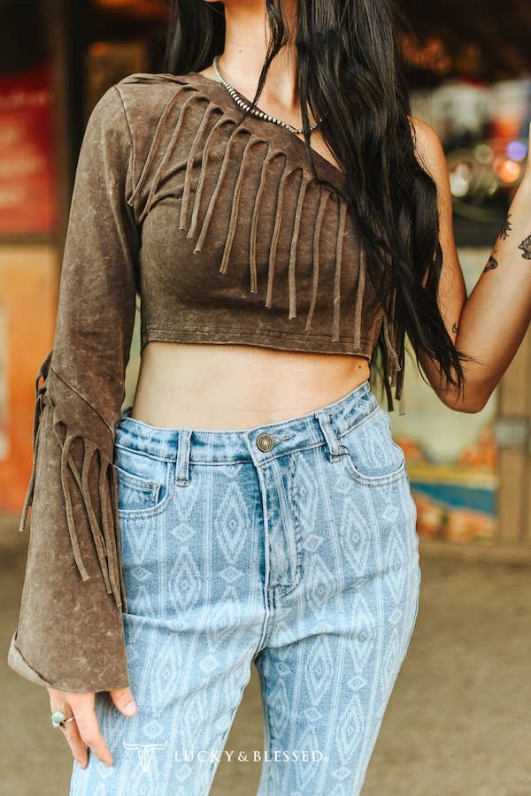 Dusty Trail Fringe Crop Top