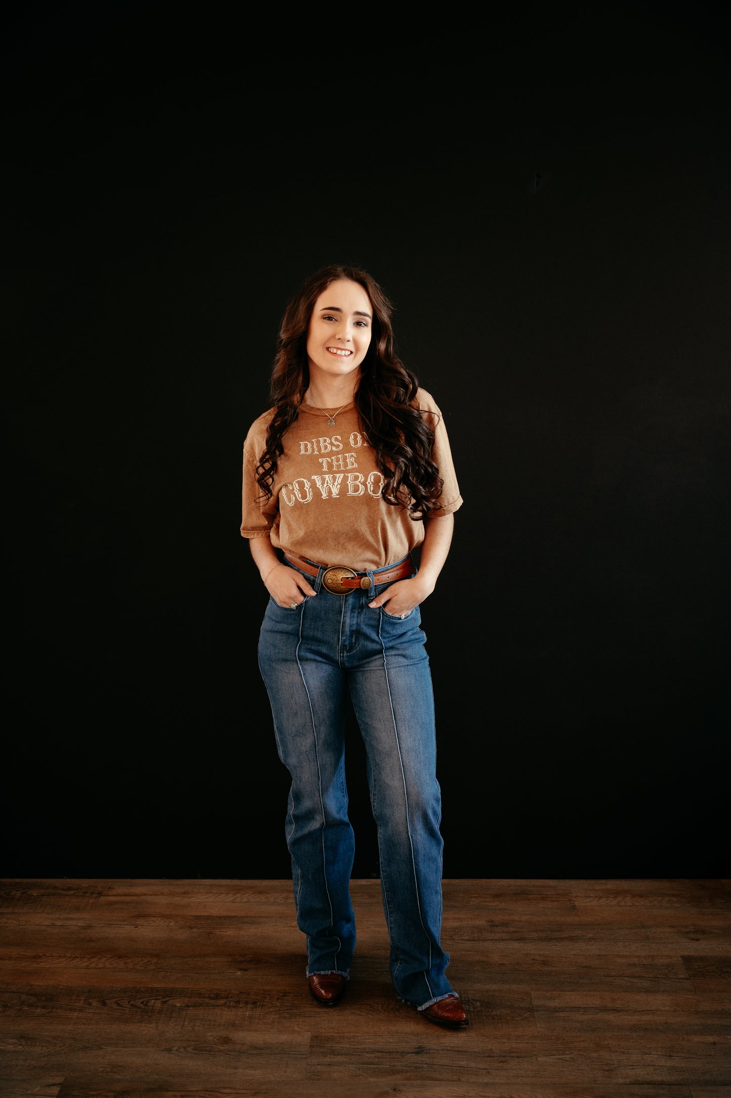 Dibs On the Cowboy Mineral Washed Graphic Top