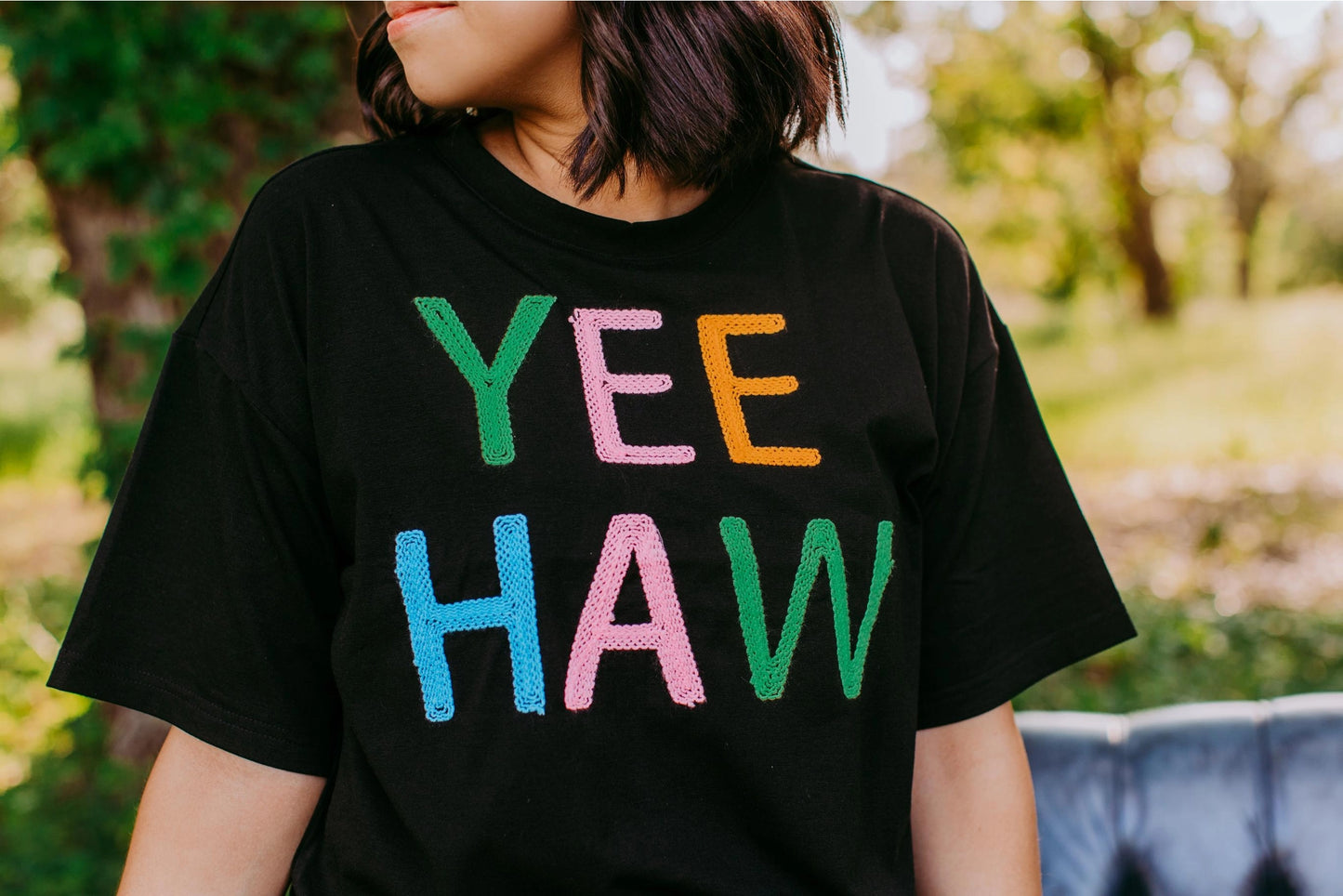 Yee Haw Embroidered Crop Top