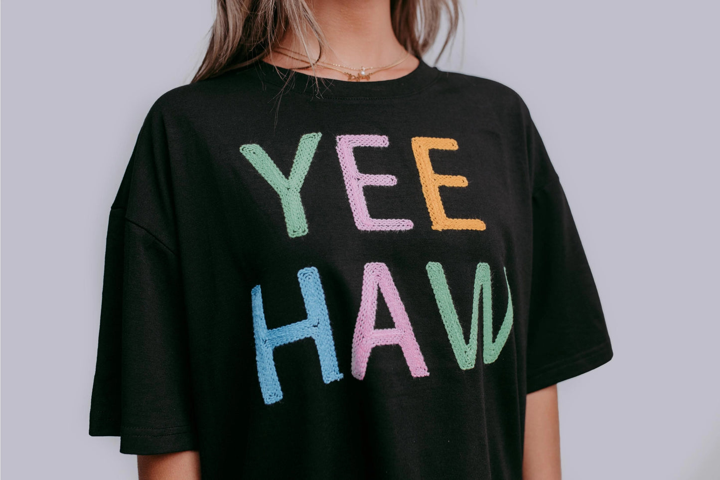 Yee Haw Embroidered Crop Top