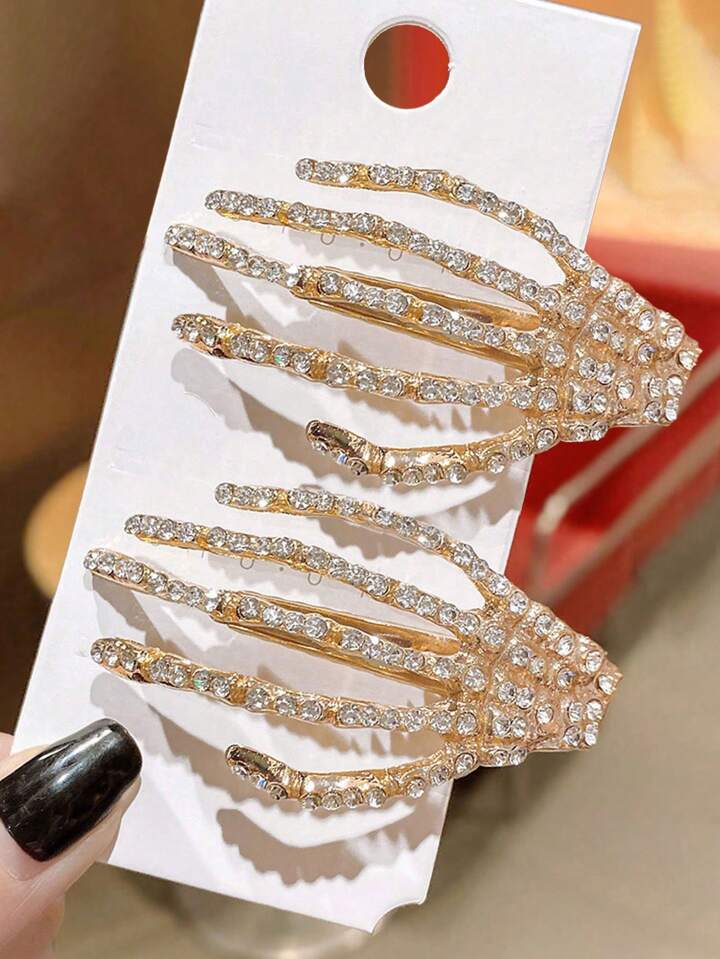 Rhinestone Skelaton Hair Clip