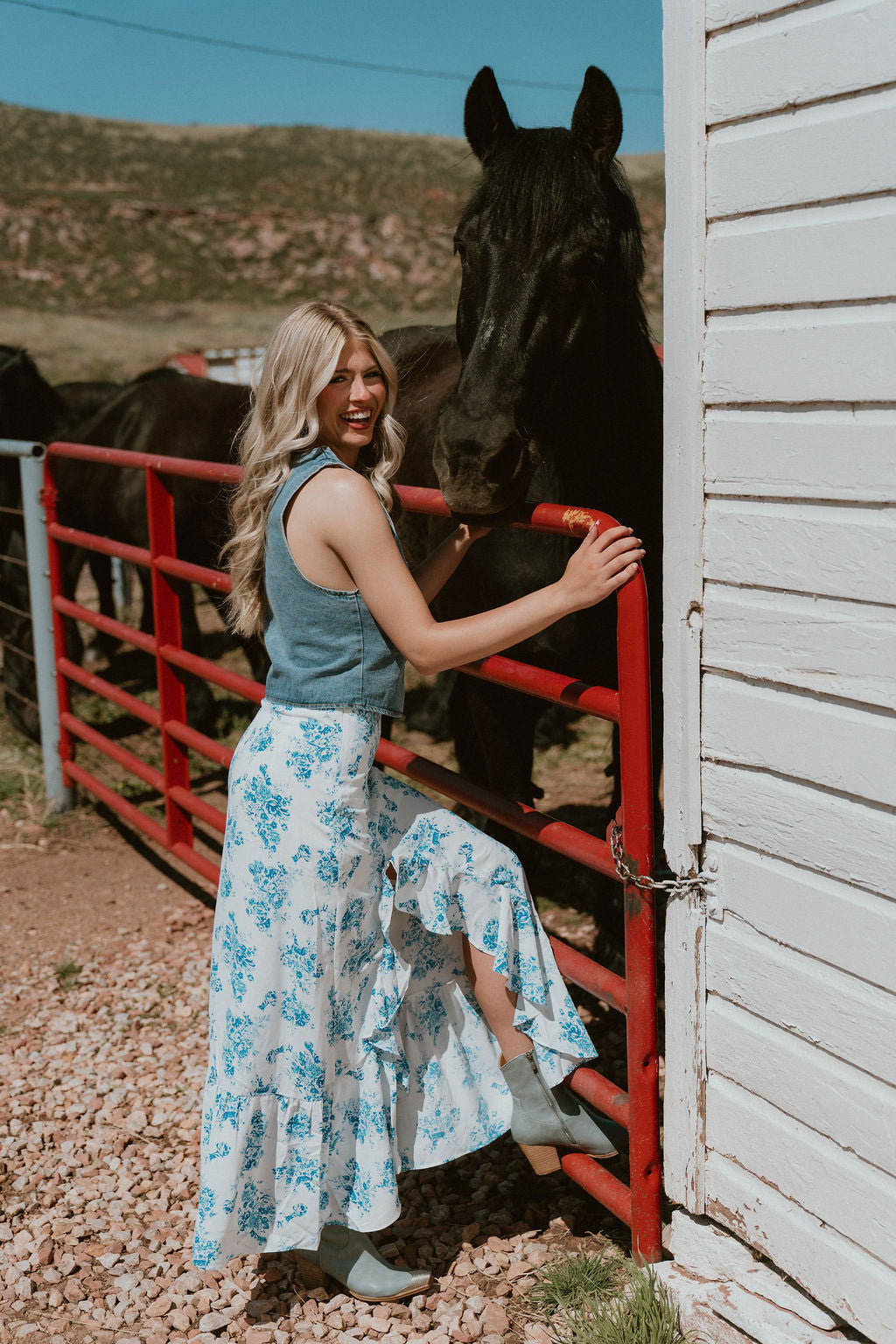 The Lilian - High Waisted Ruffle Maxi Skirt