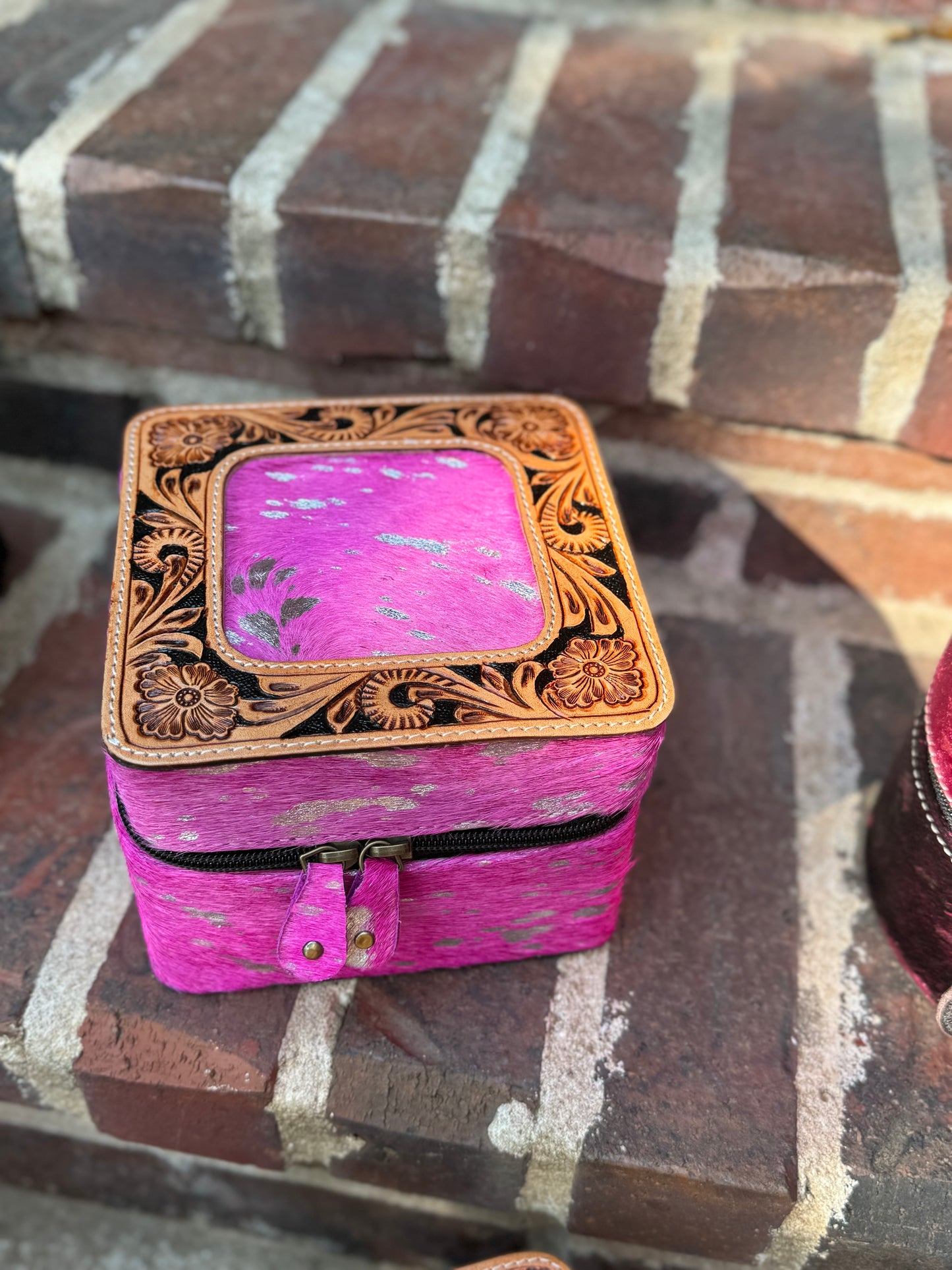 Pink Cowhide & Leather Travel Cases