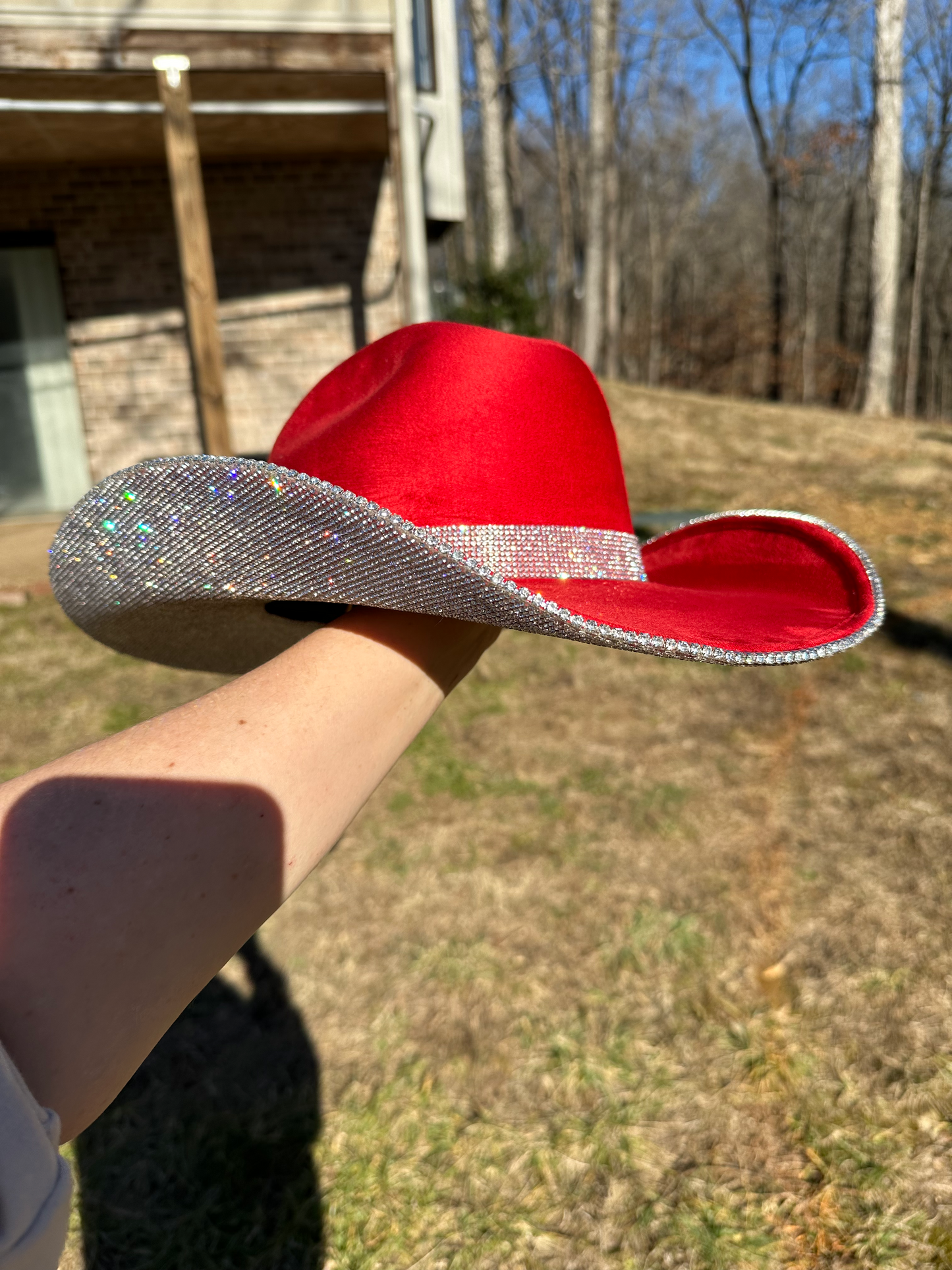 Cherry Red Suede Hat