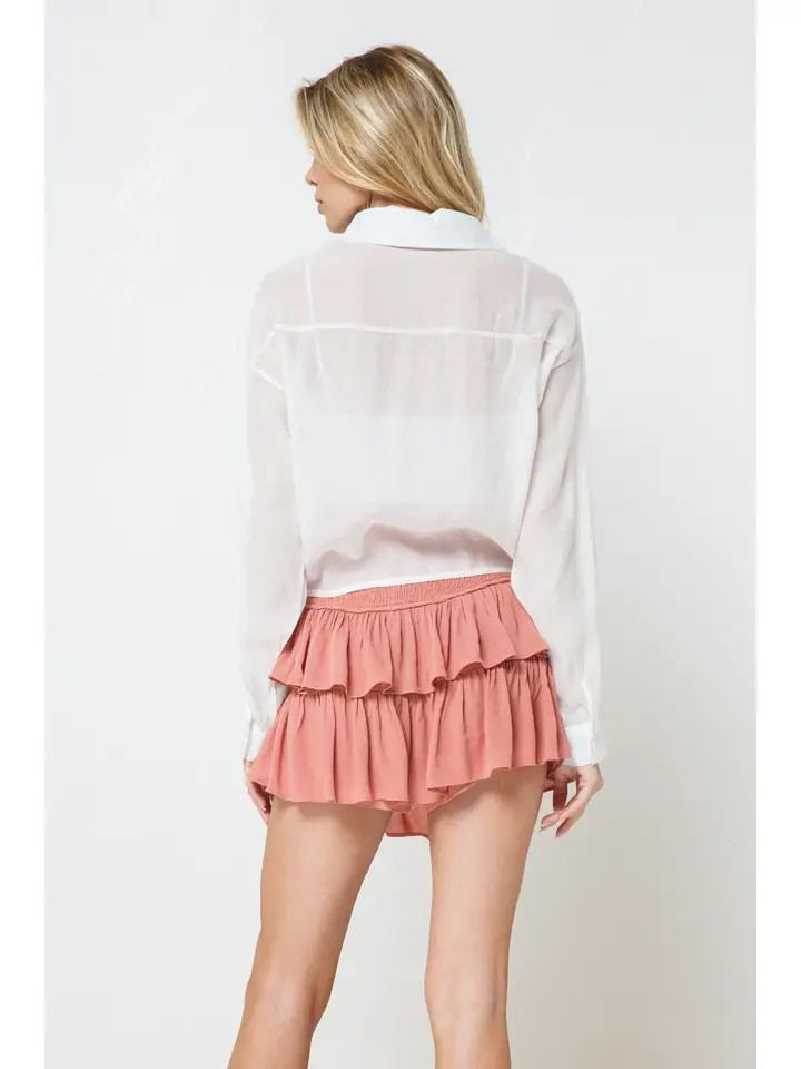 The Lily Ruffle Smocked Mini Skirt