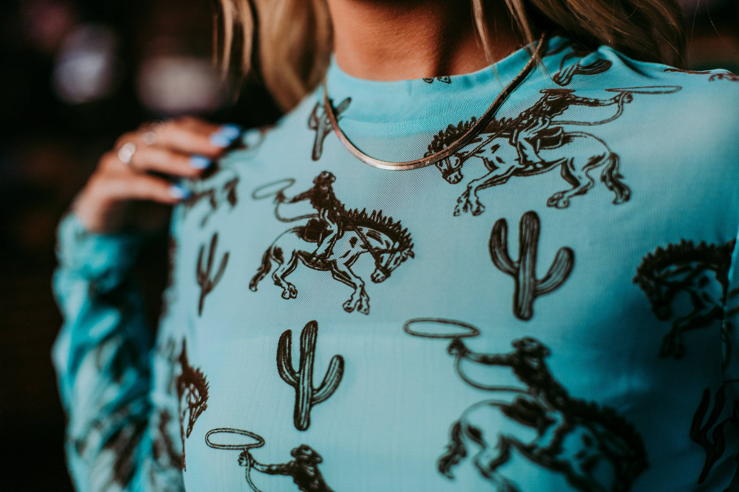 Cactus & Cowboys Mesh Top