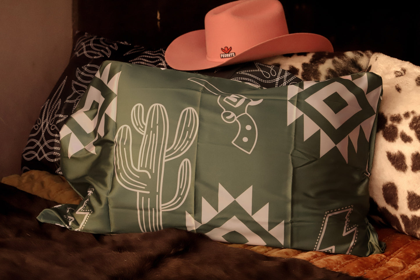 Cactus Cowboy Satin Pillow Case
