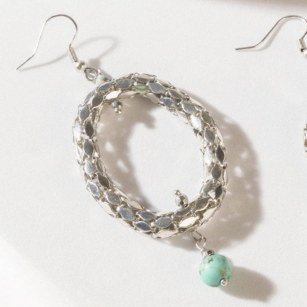 Looping Lariat Earrings in Starry Silver