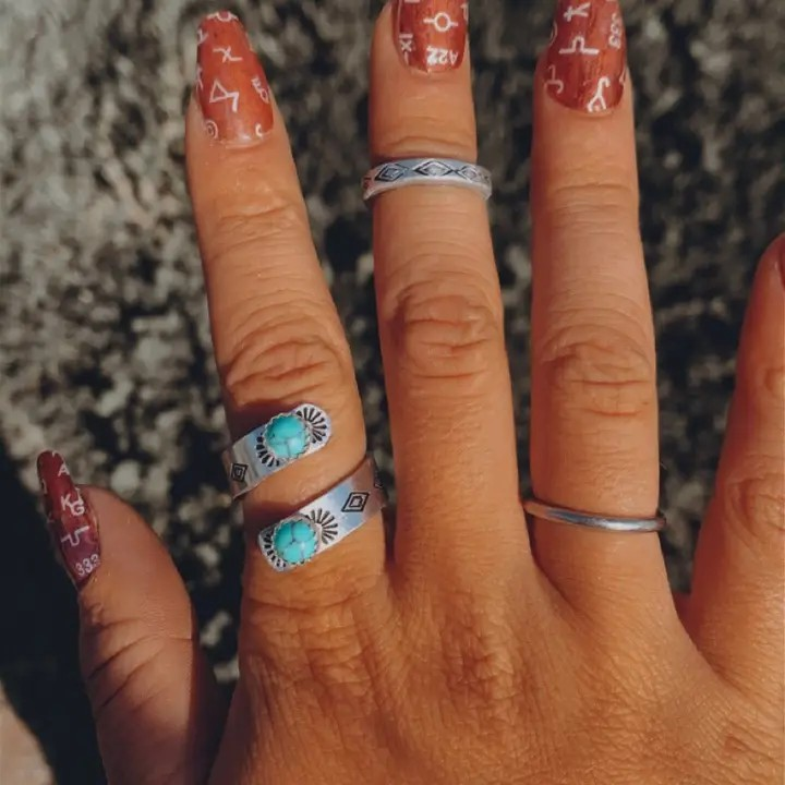 Stamped Turquoise Rings