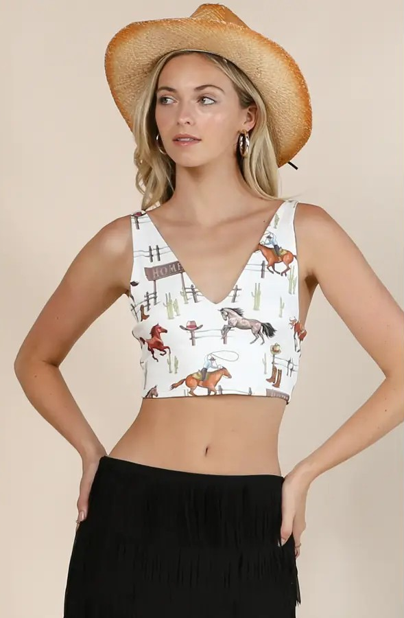 Western Rodeo Crop Top