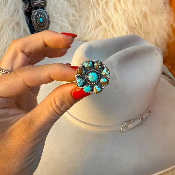 Coleby Adjustable Turquoise Ring