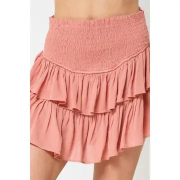 The Lily Ruffle Smocked Mini Skirt