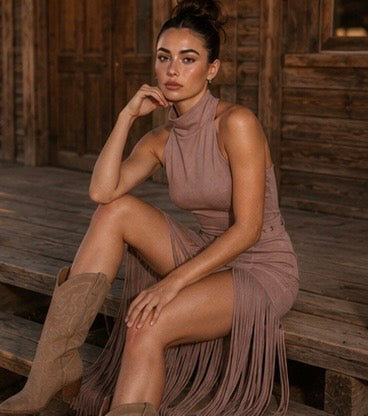 Desert Dusk Fringe Dress
