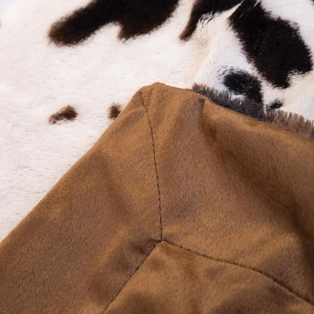 Cowhide Faux Fur Throw Blanket