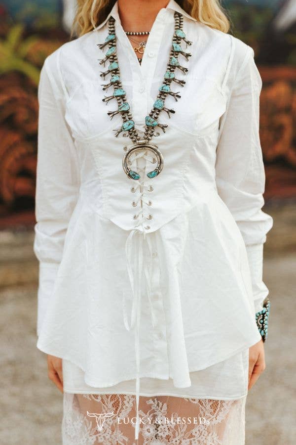 Western Romance Corset Button Down