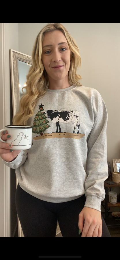 Cow Christmas Tree Sweater