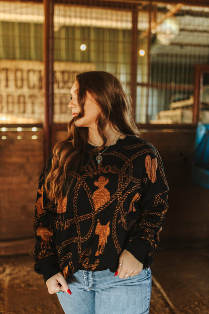 Copper Cowboy Sweater - Reversible