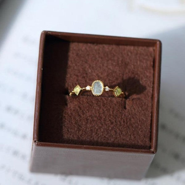 PERIDOT AQUAMARINE RING