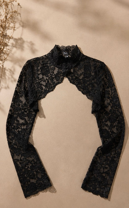 Mock Neck Lace Bolero