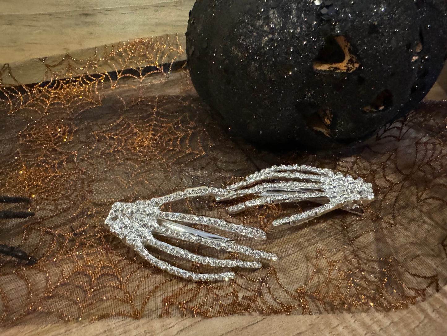 Rhinestone Skelaton Hair Clip