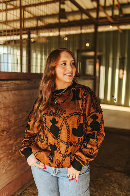 Copper Cowboy Sweater - Reversible