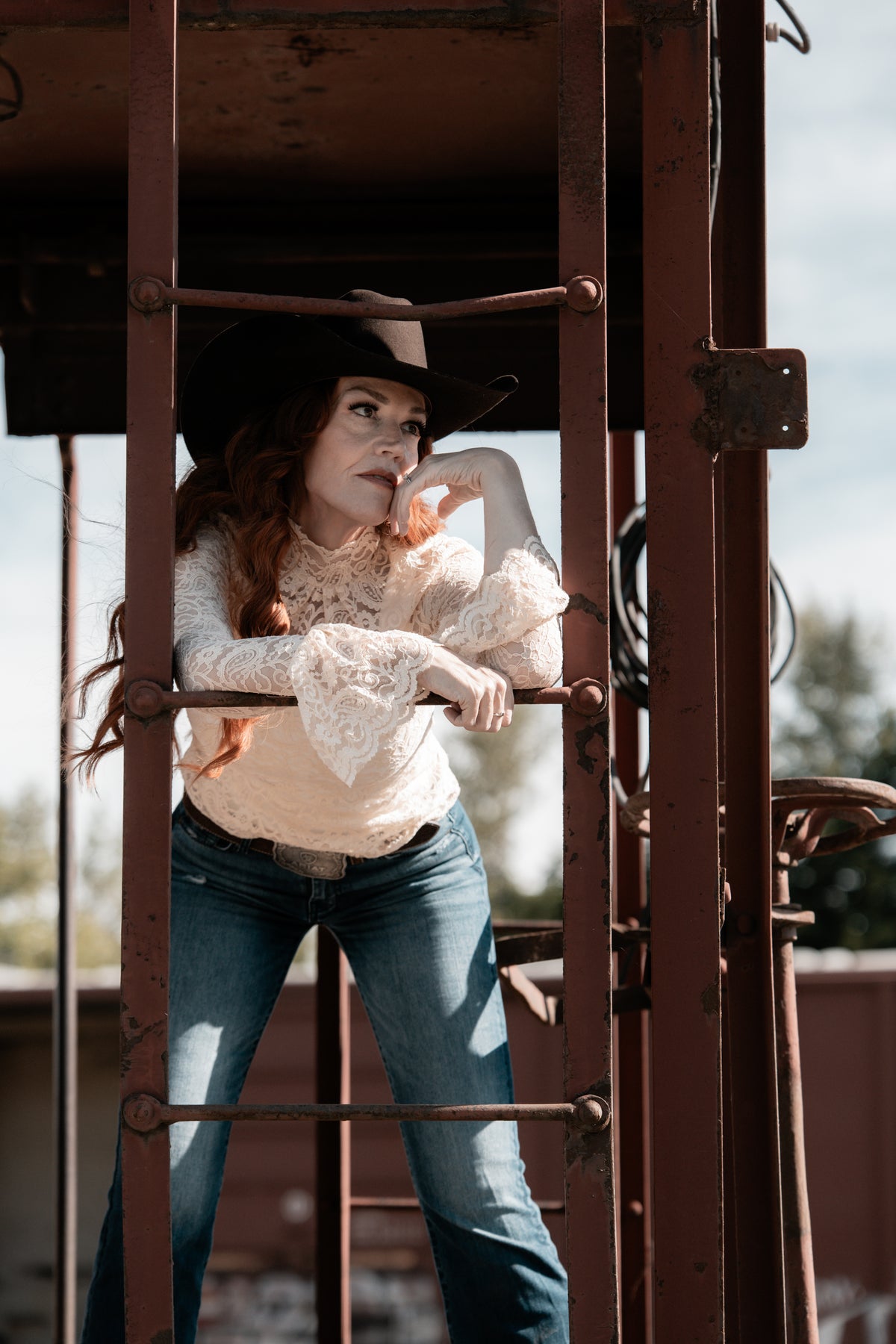 Ladies See Sheer Lace Blouse Layring Top