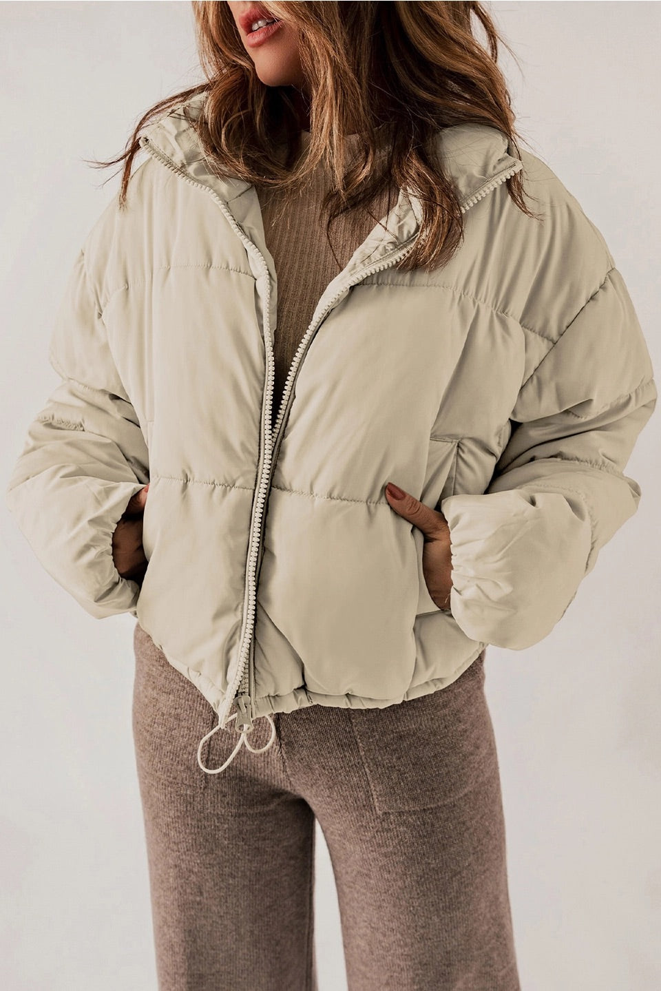 Apricot Puffer Coat