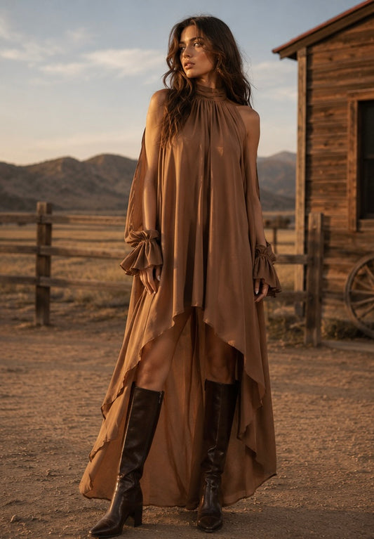 High Low Halter Maxi Dress