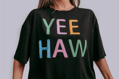Yee Haw Embroidered Crop Top