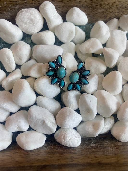 Turquoise cluster Earrings