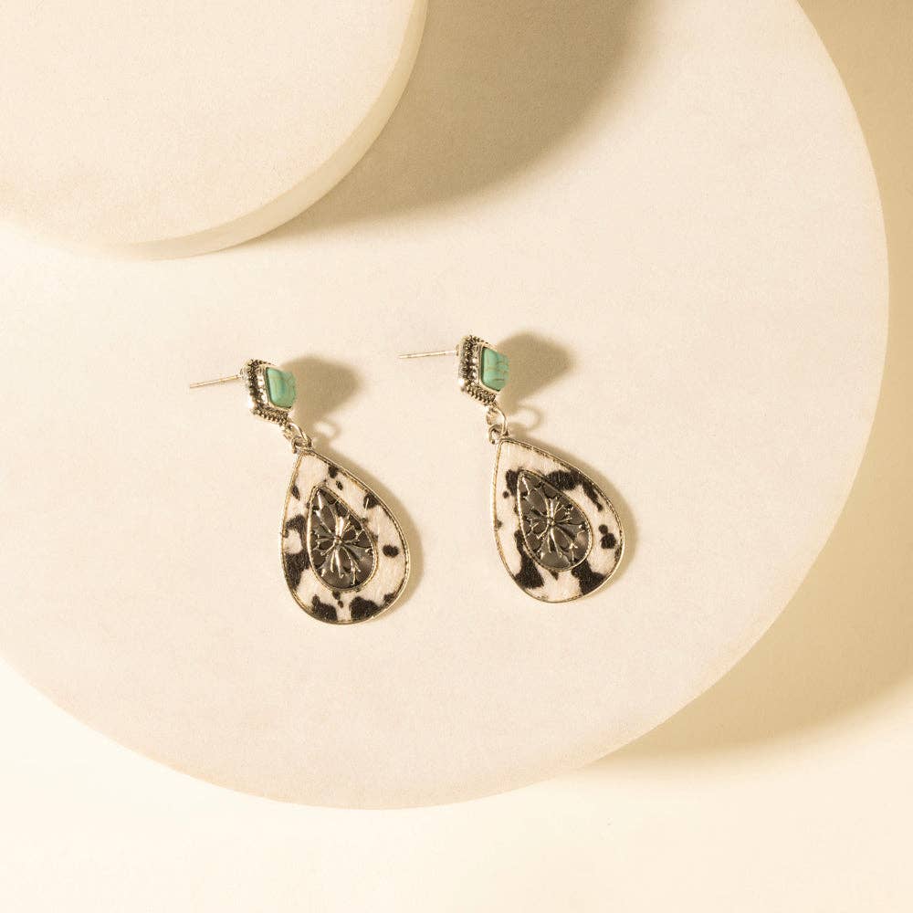 Hide and Halo Earrings in Turquoise