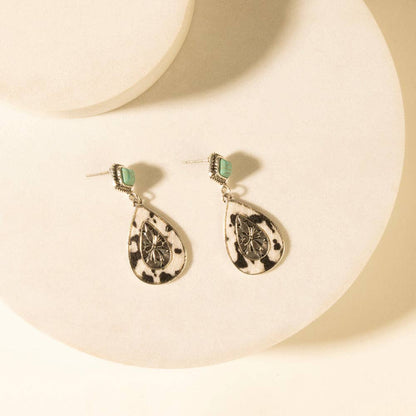 Hide and Halo Earrings in Turquoise