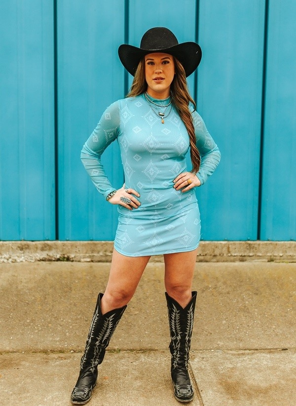 Jade Aztec Mesh Long Sleeve Lined Dress XL
