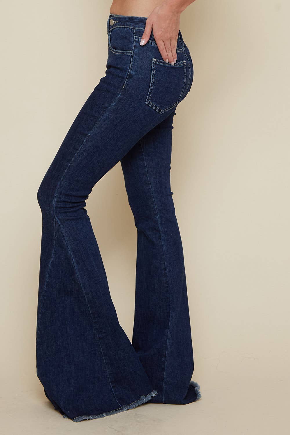 DK DENIM CRISS CROSS BELL BOTTOM JEAN
