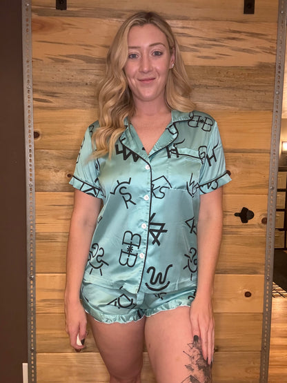 Turquoise Brands Silky Short Pajama Set - V2