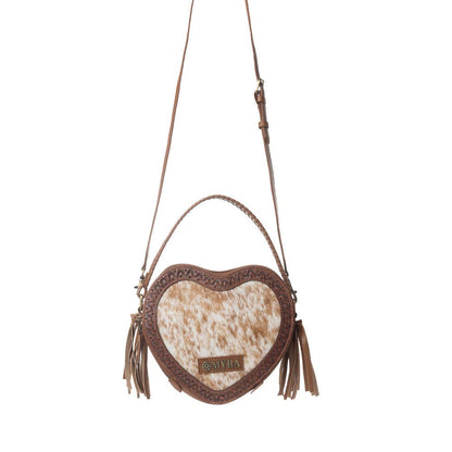 Myra Rodeo Romance Handtooled Leather Bag in Fawn Beige