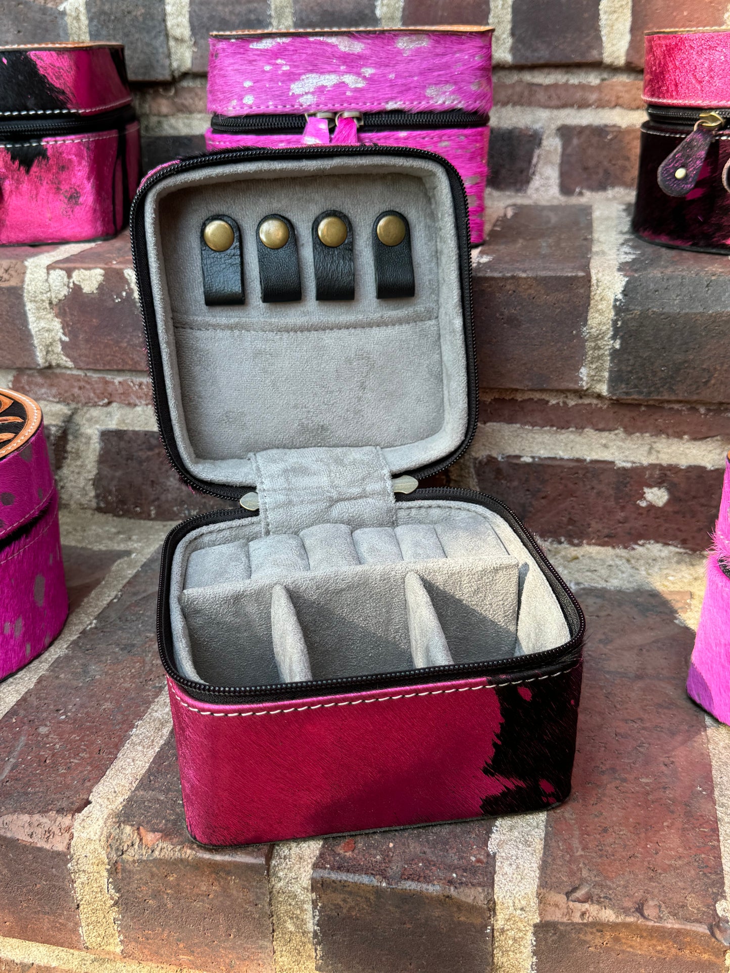 Pink Cowhide & Leather Travel Cases