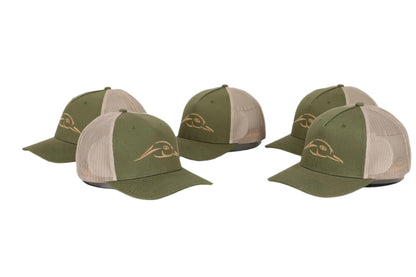 Army Olive - Khaki Mesh Back Five Panel