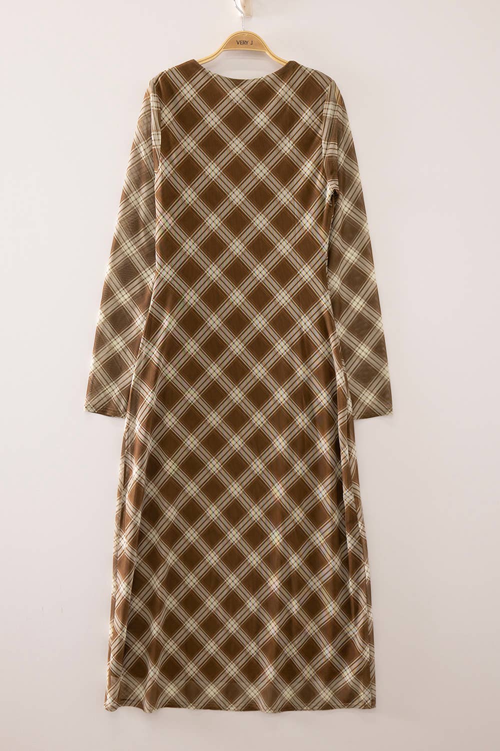 Maple Lane Plaid Maxi Dress
