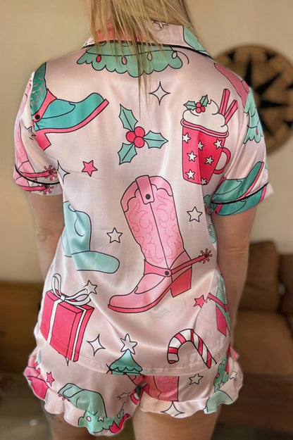 Cowgirl Barbie Christmas Silky Pajama Set