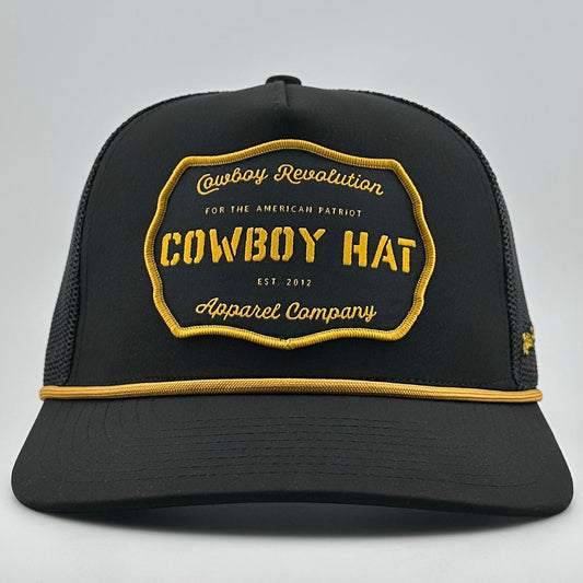 “Cowboy Hat” Cowboy Revolution Black Trucker Patch Hat