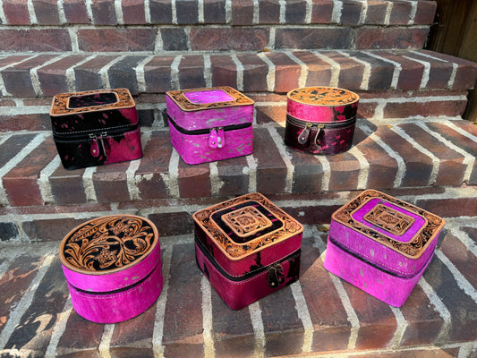 Pink Cowhide & Leather Travel Cases