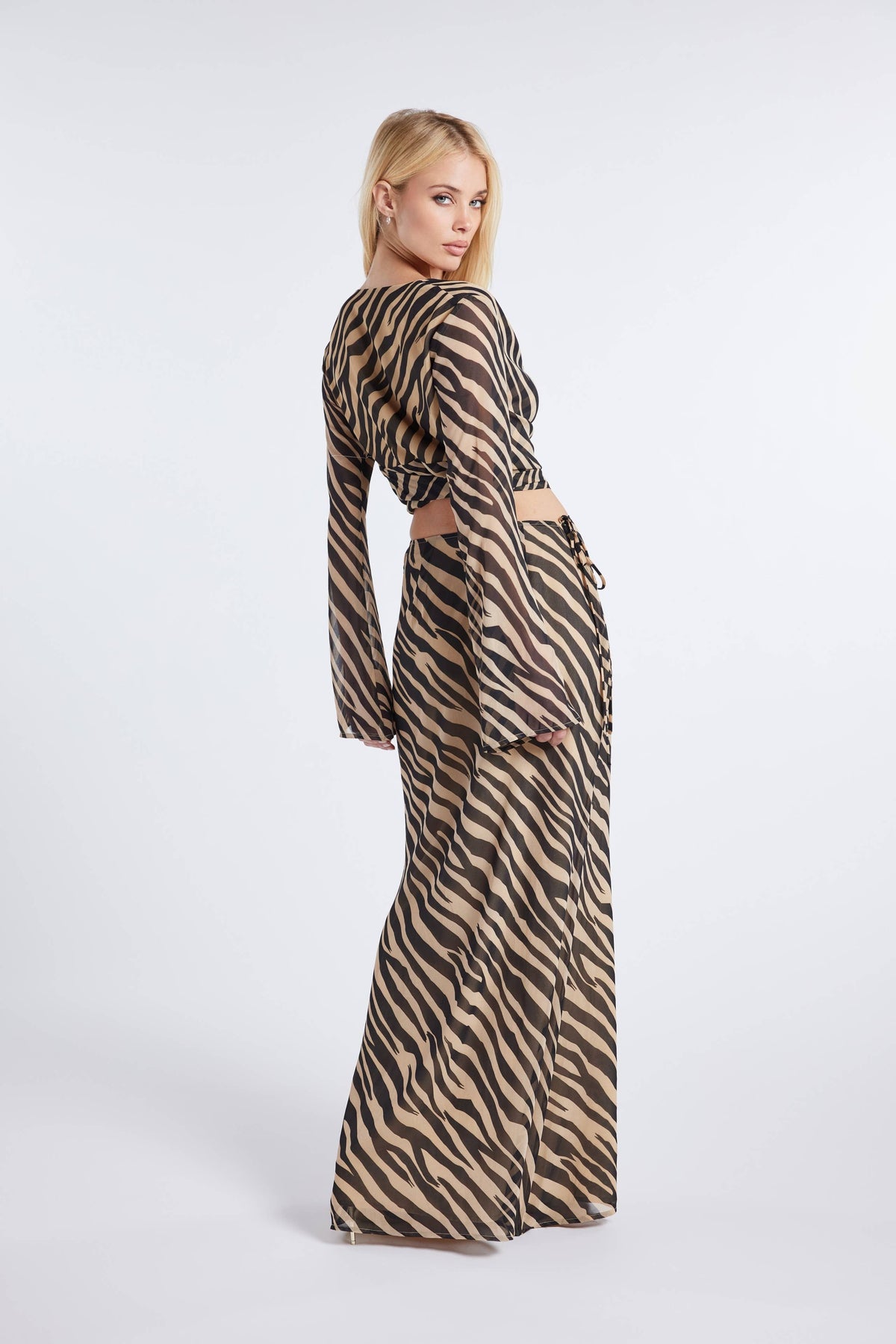 Untamed Elegance Zebra Print Two-Piece Set